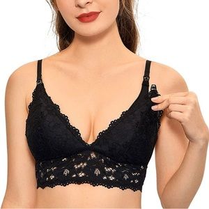 MOMANDA Women's Lace Nursing Bra Wirefree Breastfeeding Maternity Bralette